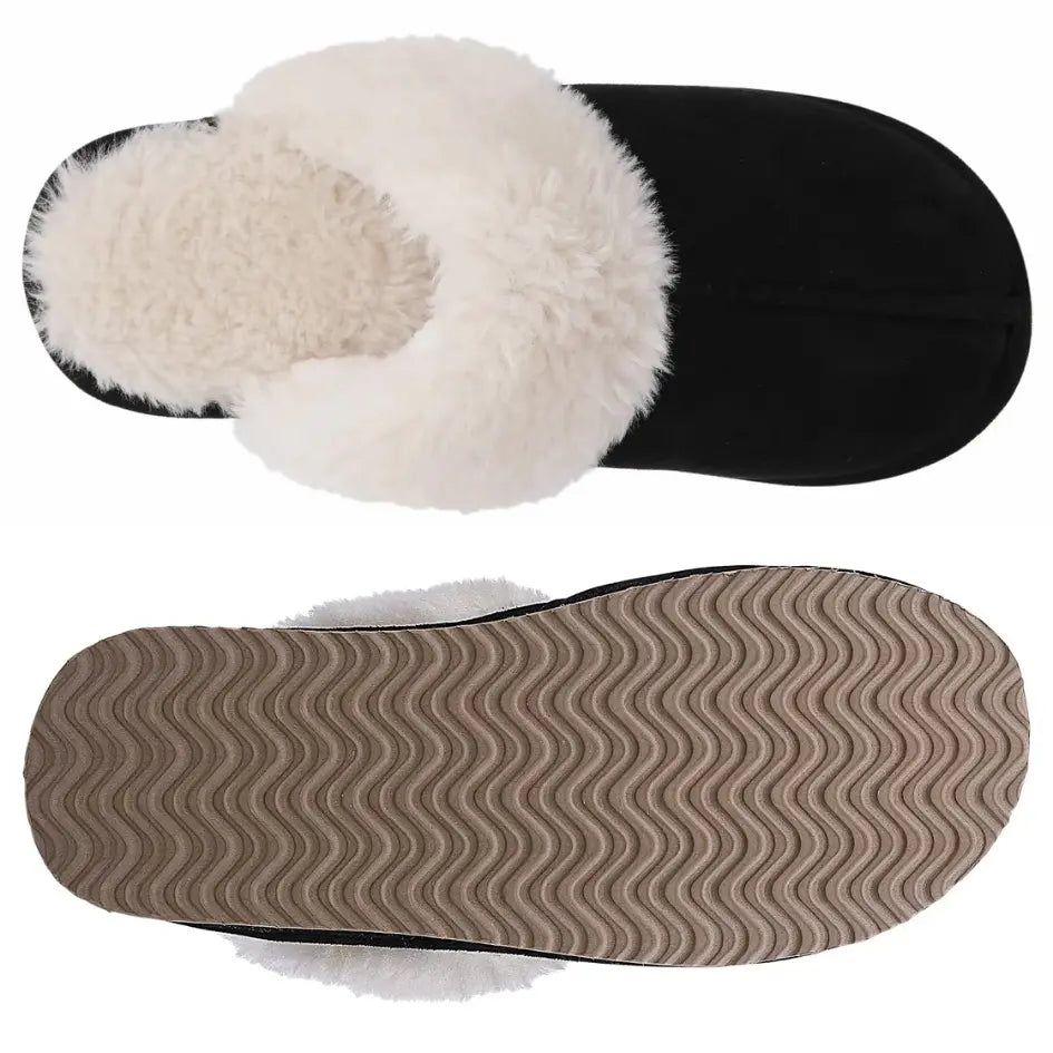 Alex Leather Fur Lined Mule Slippers – Warm Slip On Slippers