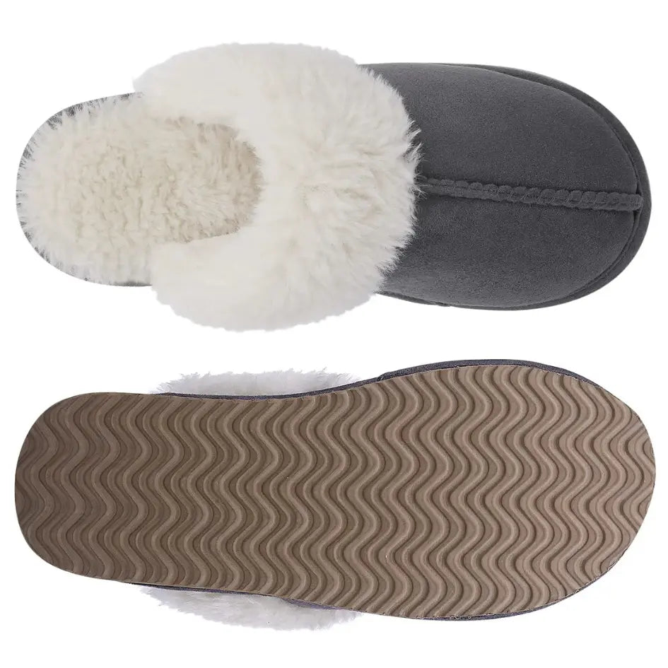 Alex Leather Fur Lined Mule Slippers – Warm Slip On Slippers