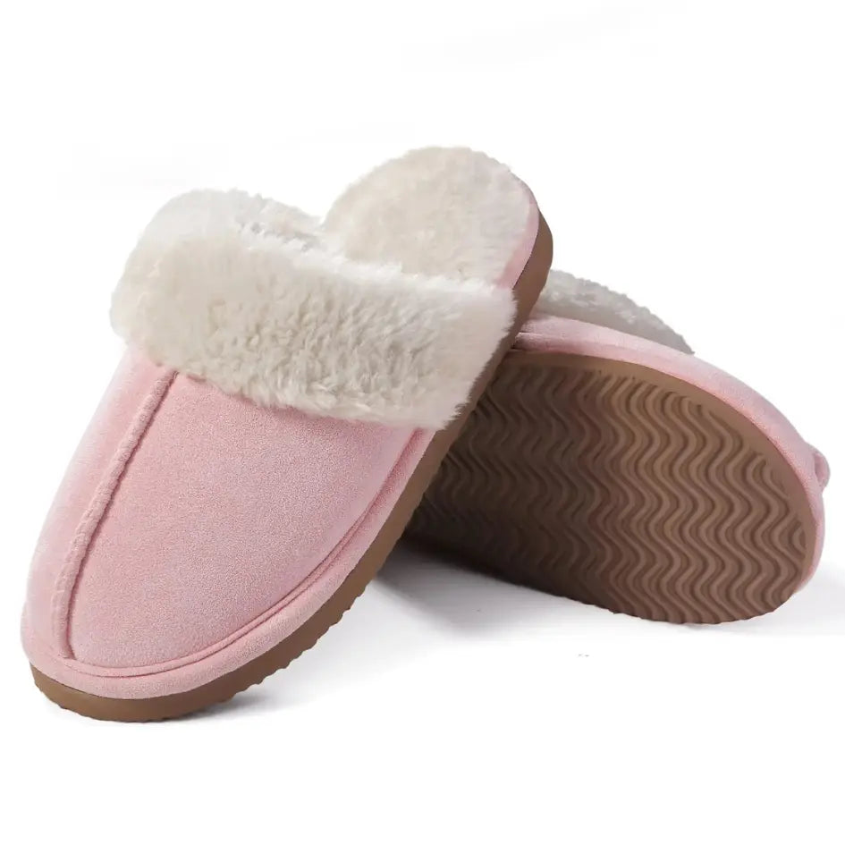 Alex Leather Fur Lined Mule Slippers – Warm Slip On Slippers