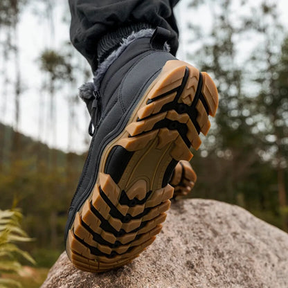 Arv Men’s Snow Boots with Zipper – Waterproof Winter Boots with Fleece