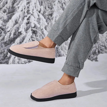 Sam Wide Fit Slippers – Adjustable Velcro House Shoes for Swollen Feet