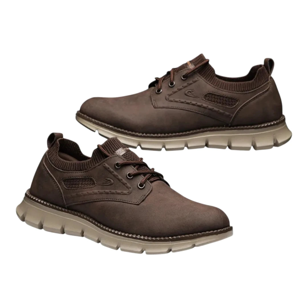 Men’s Casual Vegan Leather Shoes – Oxford Style with Flexible Sole
