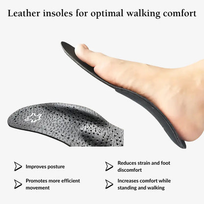 Leather Orthotic Insoles – Arch Support Insoles for Knock Knees