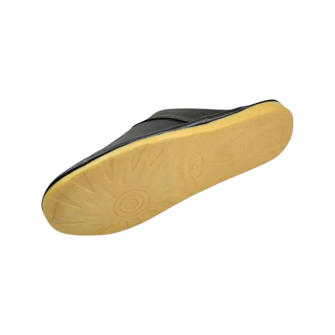 Men’s Leather Mule Slippers – Slip On Indoor Shoes with Anti Slip Sole
