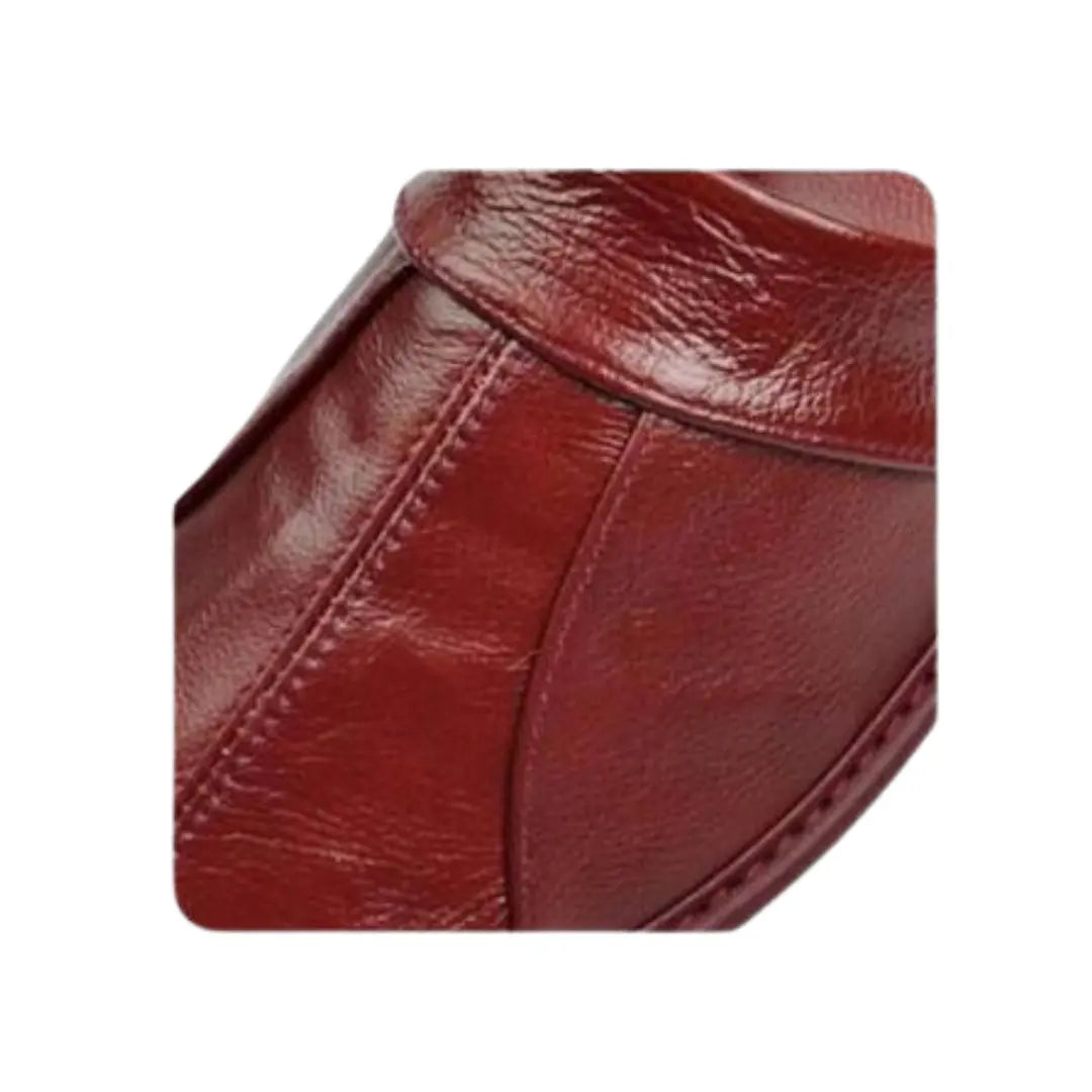 Men’s Leather Mule Slippers – Slip On Indoor Shoes with Anti Slip Sole